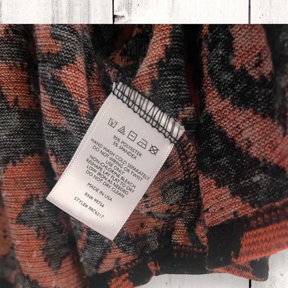 Painted Threads S red/black boho dolman 3/4 sleeve lightweight open cardigan - Picture 4 of 6